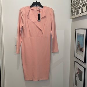 EMAGE - 16 MOMANS PINK LONG SLEEVE DRESS NWT